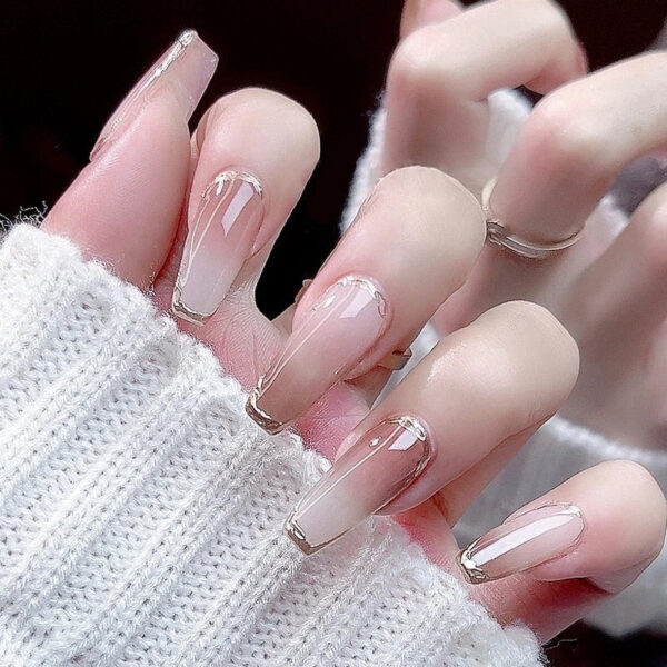 Clear Neutral Tone Press On Nails – soft kawaii plushie gift idea