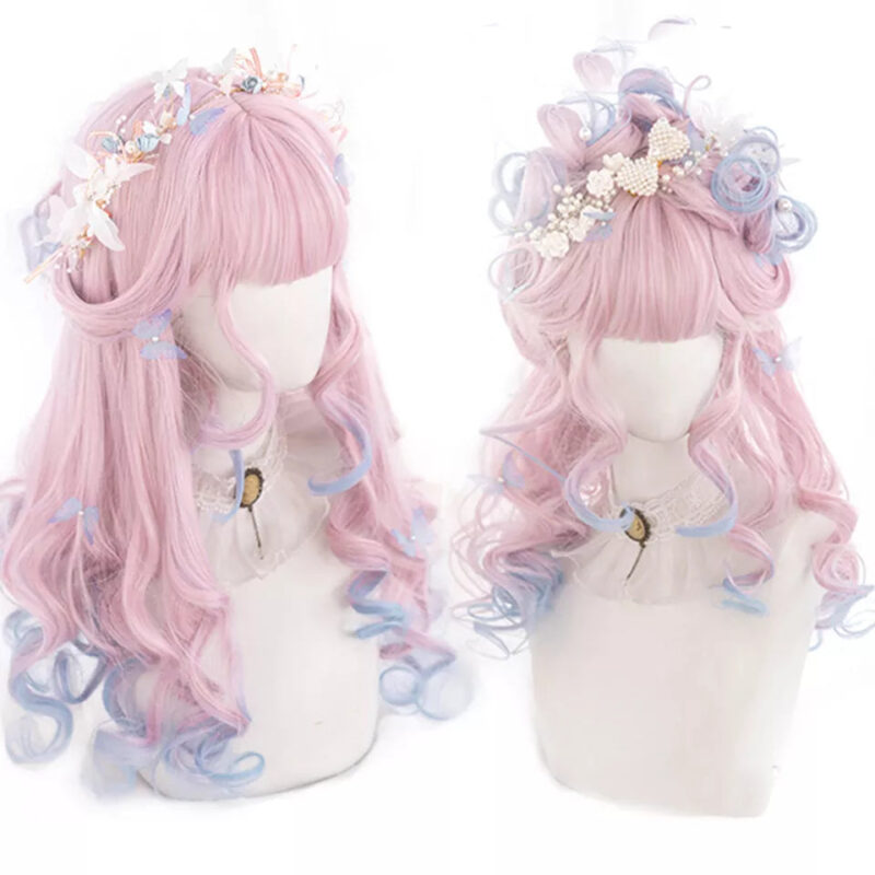 Dainty Blue Pink Ombre Wig — Kawaii Stuffed Animal | My Heart Teddy