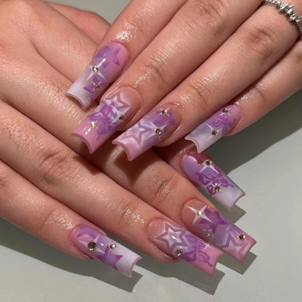 Extra Long Square Press On Nails – cute kawaii makeup gift for girlfriend