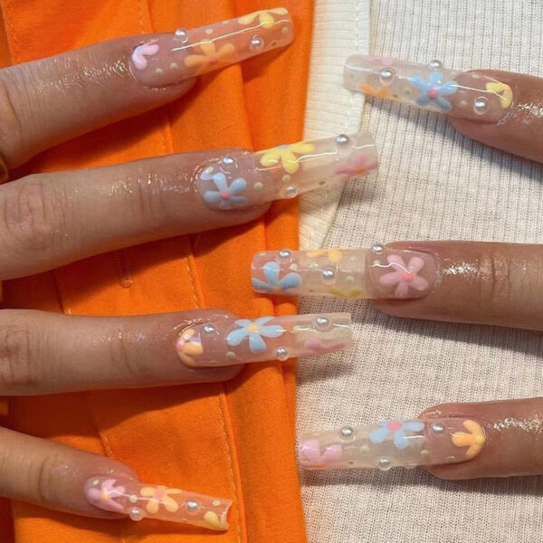 Extra Long Square Press On Nails – kawaii gift idea for her