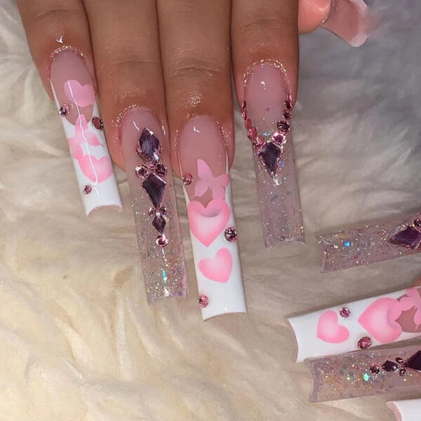 Extra Long Square Press On Nails – cute kawaii makeup gift for girlfriend