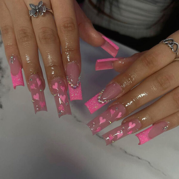Extra Long Square Press On Nails – kawaii room decor and gift