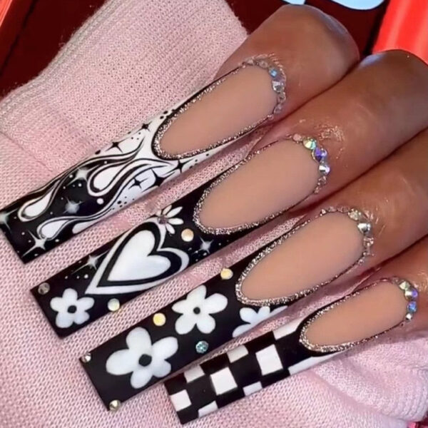 Extra Long Square Press On Nails – kawaii gift for best friend