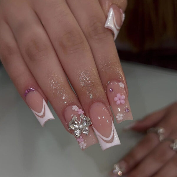 Extra Long Square Press On Nails – kawaii aesthetic gift for adults