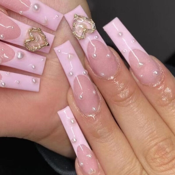 Extra Long Square Press On Nails – soft kawaii plushie gift idea