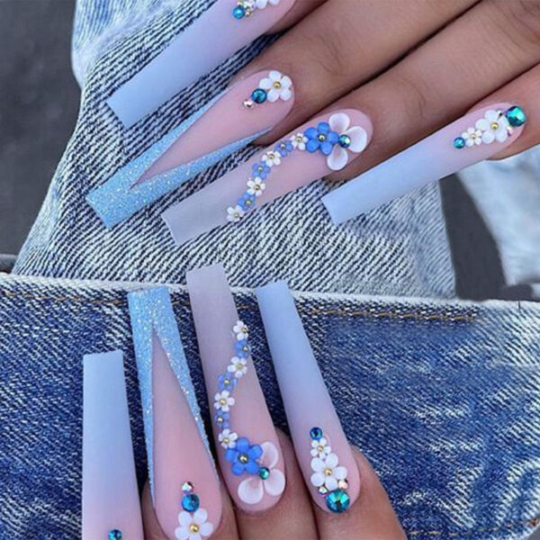 Extra Long Square Press On Nails – kawaii gift idea for her