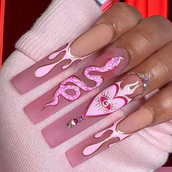 Extra Long Square Press On Nails – kawaii room decor and gift