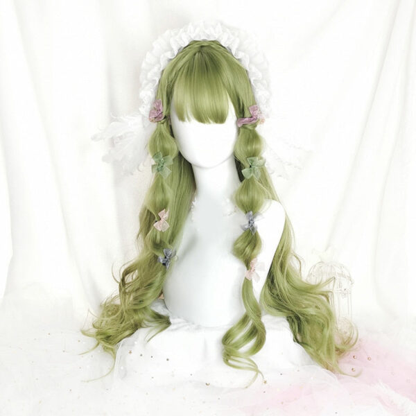 Green Long Wavy Cosplay Wig – kawaii aesthetic gift for adults