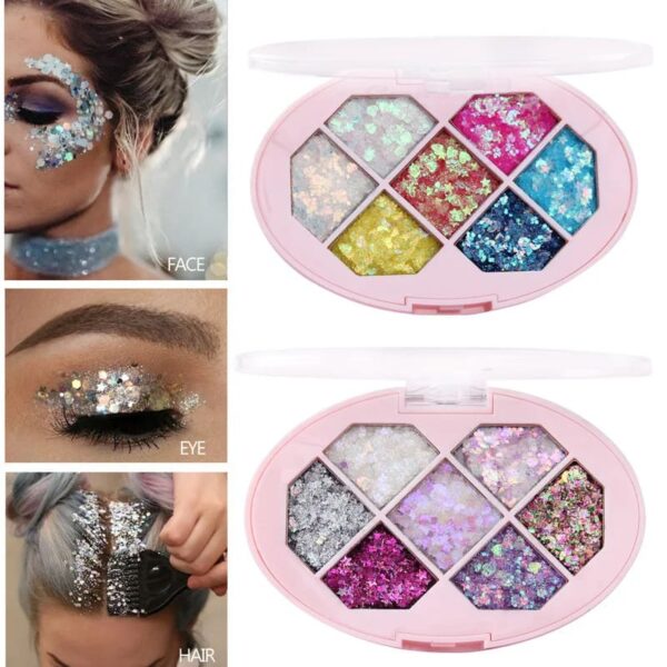 7 Color Chunky Glitter Eyeshadow Palette 7 Color Chunky Glitter Eyeshadow Palette – kawaii aesthetic gift for adults