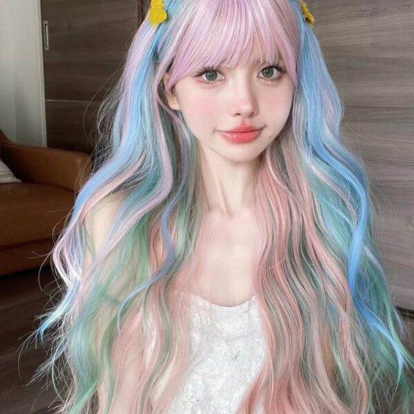 Mermaid Pastel Long Cosplay Wig – cute kawaii wigs gift for girlfriend