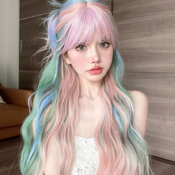 Mermaid Pastel Long Cosplay Wig – soft kawaii plushie gift idea
