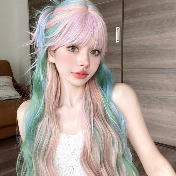 Mermaid Pastel Long Cosplay Wig – kawaii aesthetic gift for adults