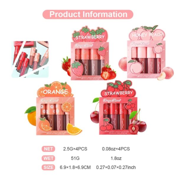 Matte Berry Liquid Lipstick Sets – cute kawaii makeup gift for girlfriend