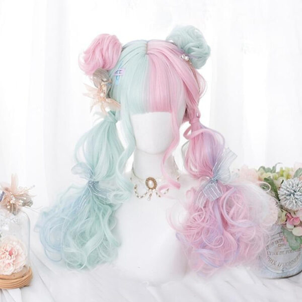 Mint & Pink Bun Wig Mint & Pink Bun Wig – kawaii gift idea for her