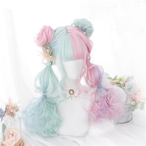 Mint & Pink Bun Wig Mint & Pink Bun Wig – cute kawaii wigs gift for girlfriend