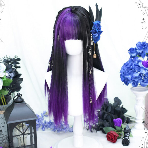 Purple & Black Split Cosplay Wig – kawaii gift idea for her