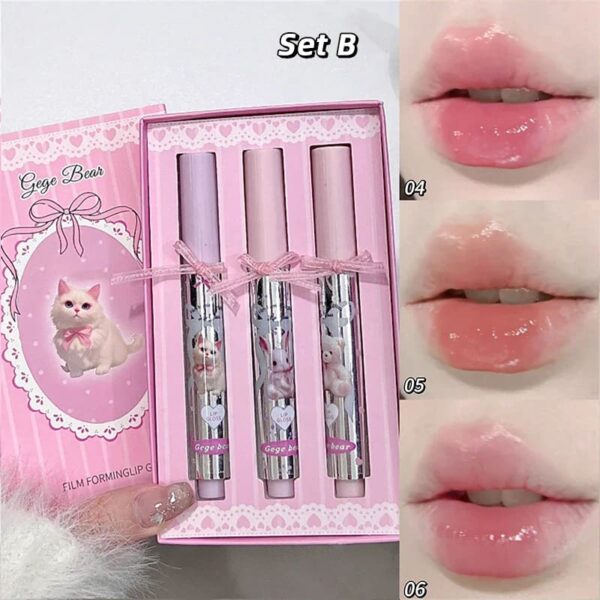 Pastel Teddy Long-Lasting Water-Gloss Lip Tint Set Pastel Teddy Long-Lasting Water-Gloss Lip Tint Set – cute kawaii makeup gift for girlfriend