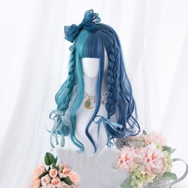 Split Blue Cosplay Wig – kawaii gift for best friend