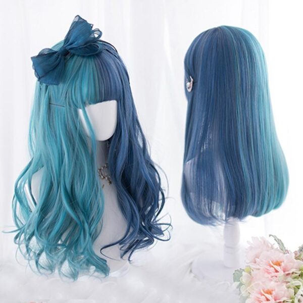 Split Blue Cosplay Wig – cute kawaii wigs gift for girlfriend