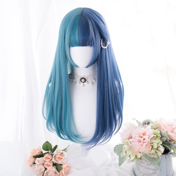 Split Blue Cosplay Wig – best kawaii gift for birthday