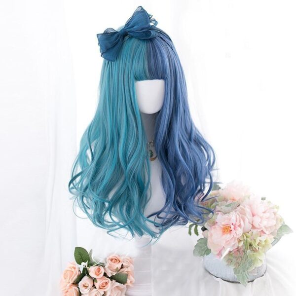 Split Blue Cosplay Wig – soft kawaii plushie gift idea