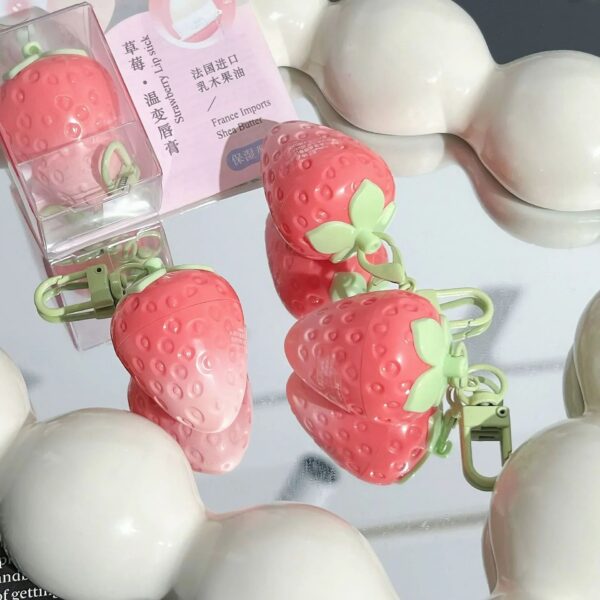 Strawberry Keychain Moisturizing Lip Balm Strawberry Keychain Moisturizing Lip Balm – kawaii room decor and gift