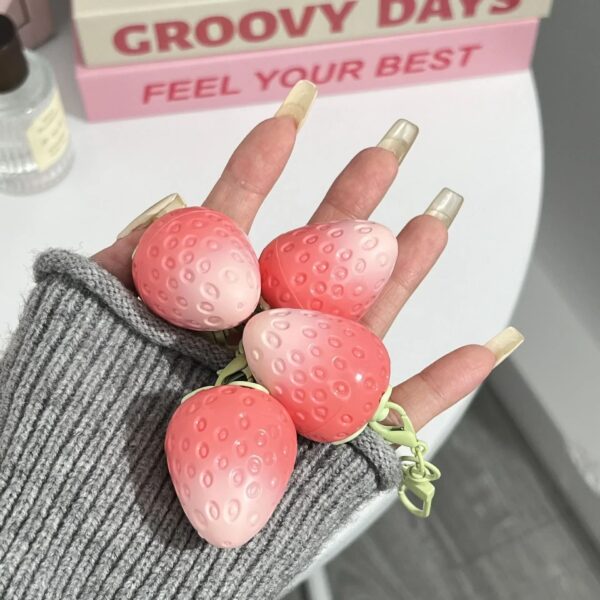 Strawberry Keychain Moisturizing Lip Balm Strawberry Keychain Moisturizing Lip Balm – soft kawaii plushie gift idea