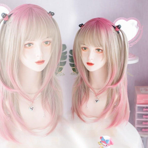 Two Tone Pink Cosplay Wig Two Tone Pink Cosplay Wig – soft kawaii plushie gift idea