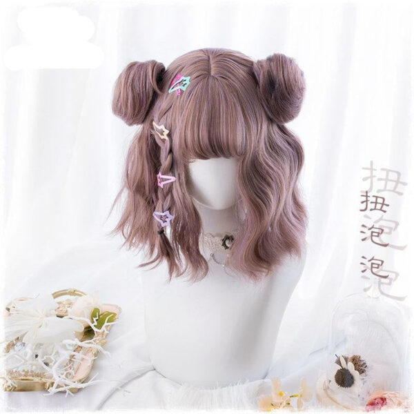 Wavy Bob With Buns Wig Wavy Bob With Buns Wig – soft kawaii plushie gift idea