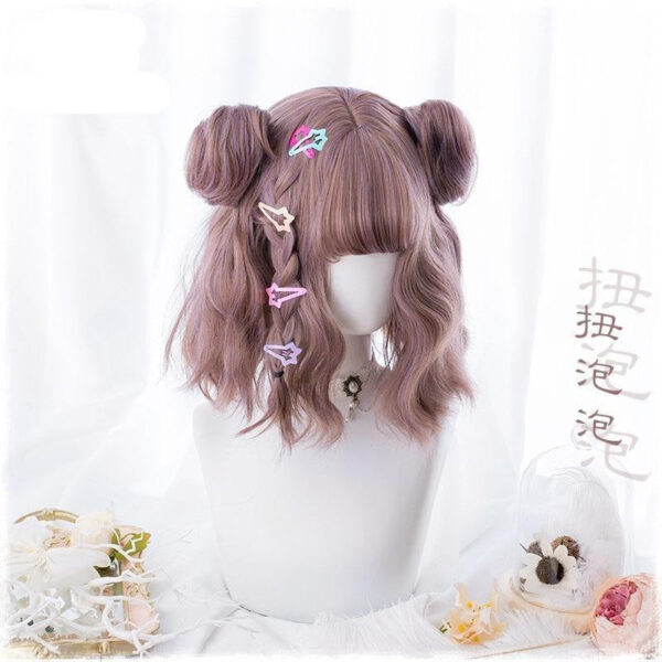 Wavy Bob With Buns Wig Wavy Bob With Buns Wig – kawaii aesthetic gift for adults