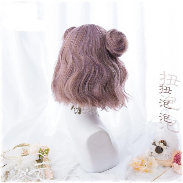 Wavy Bob With Buns Wig Wavy Bob With Buns Wig – best kawaii gift for birthday