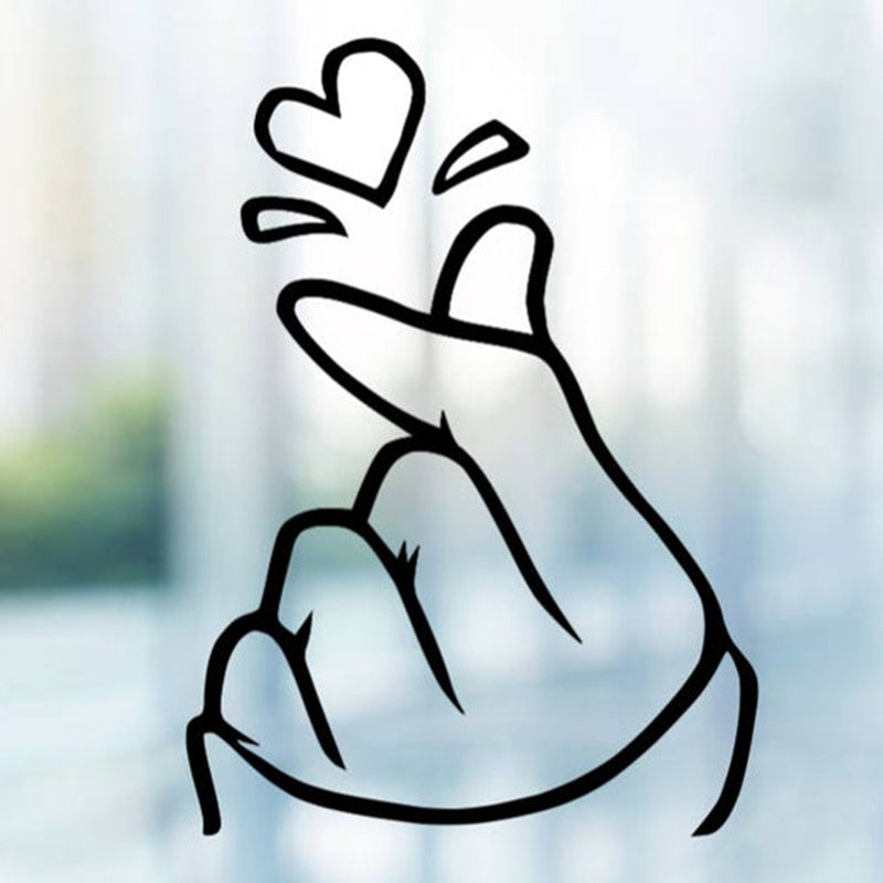 Finger Heart Vinyl Car Decal Finger Heart Vinyl Car Decal in LASER / 30CM - My Heart Teddy