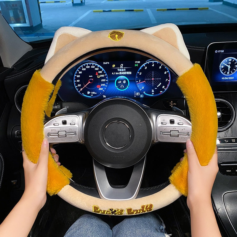 Plush Cat Steering Wheel Cover Plush Cat Steering Wheel Cover - detail view 7 | My Heart Teddy