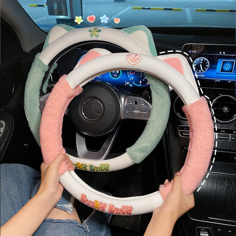Plush Cat Steering Wheel Cover Plush Cat Steering Wheel Cover - cute car accessory from My Heart Teddy