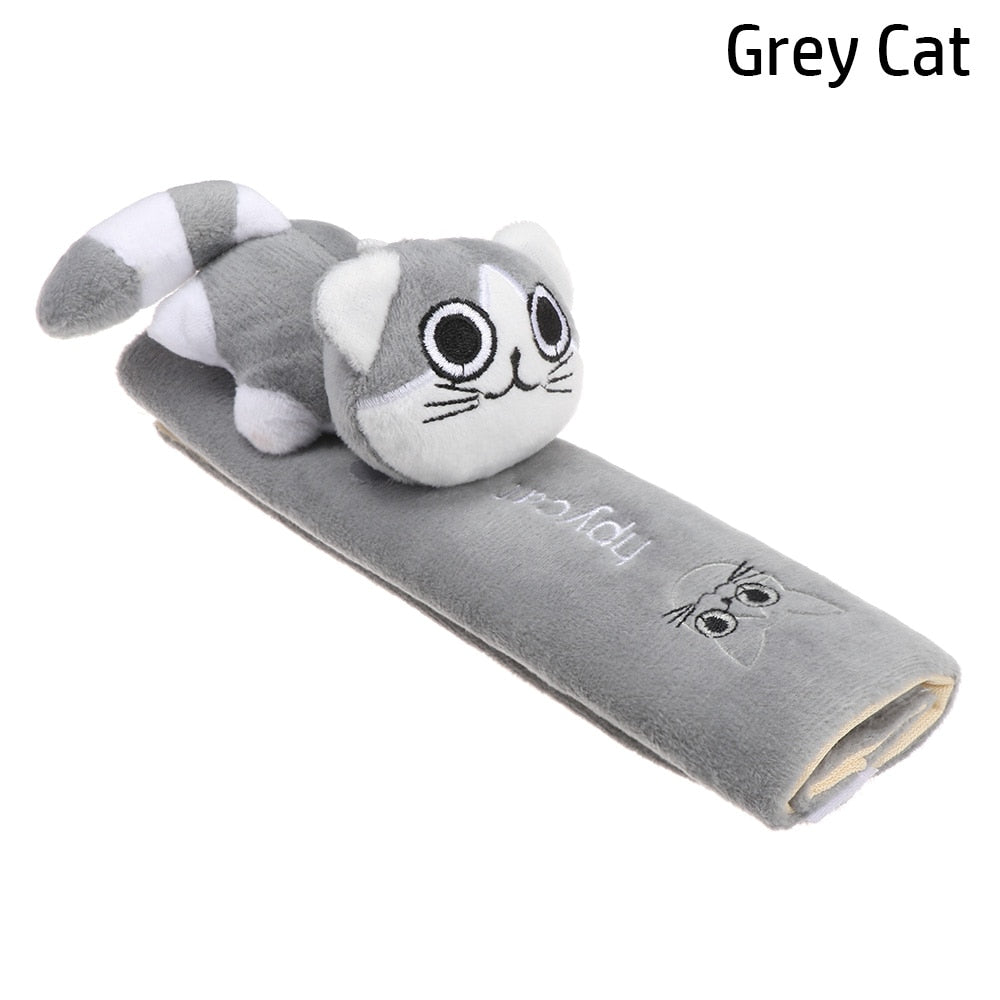 Car Seat Belt Cover Car Seat Belt Cover in Grey Cat - My Heart Teddy