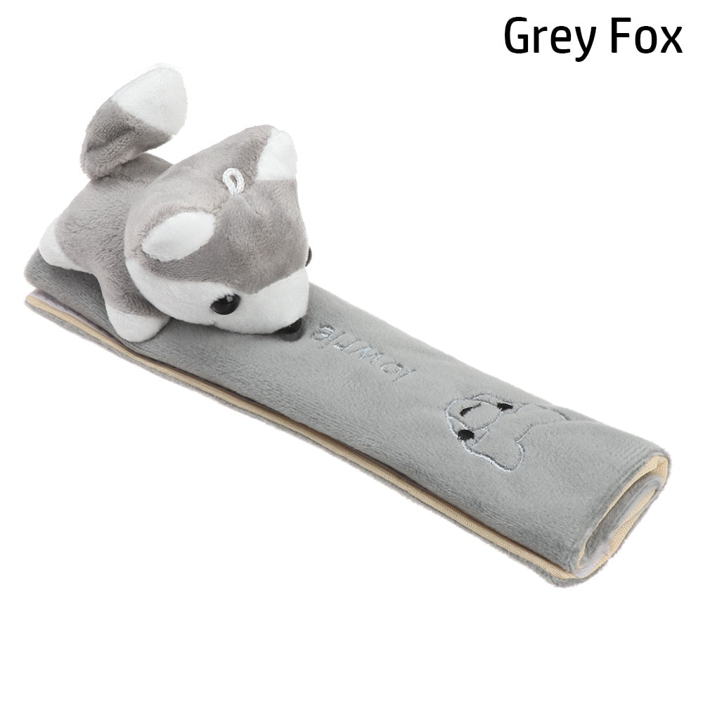 Car Seat Belt Cover Car Seat Belt Cover in Grey Fox - My Heart Teddy