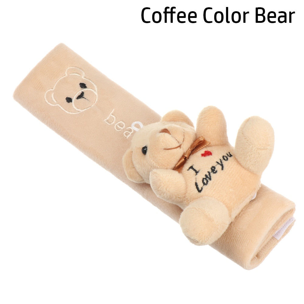 Car Seat Belt Cover Car Seat Belt Cover in Coffee Bear - My Heart Teddy