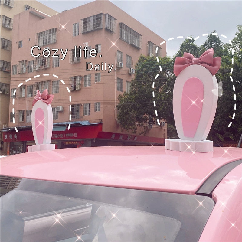 Toy Car Stickers Toy Car Stickers in White Bunny Ears - My Heart Teddy