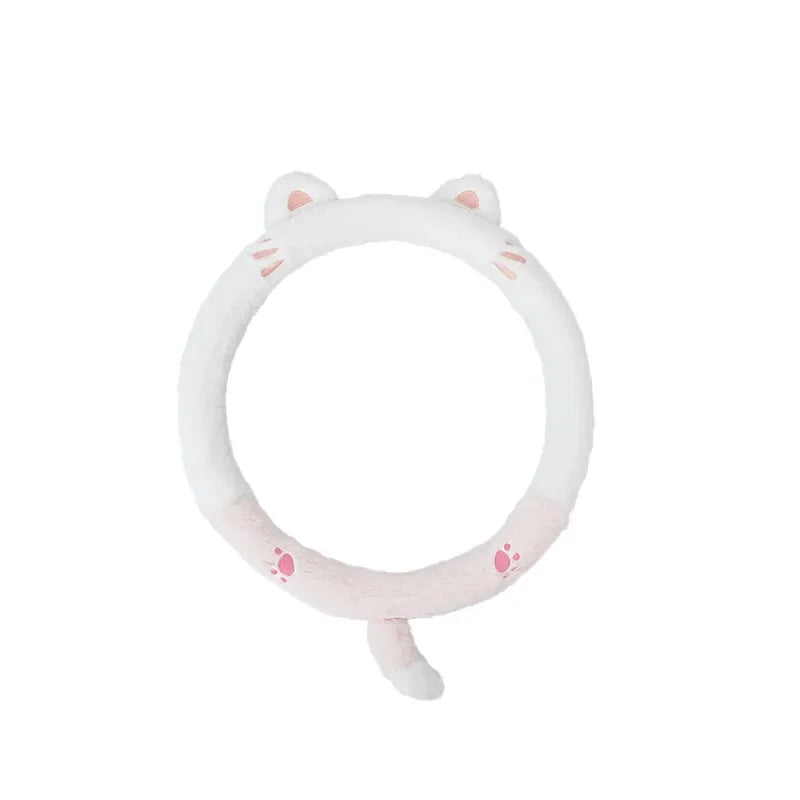 Pink Plush Cat Car Seat Accessories Pink Plush Cat Car Seat Accessories in Steering wheel cover - My Heart Teddy