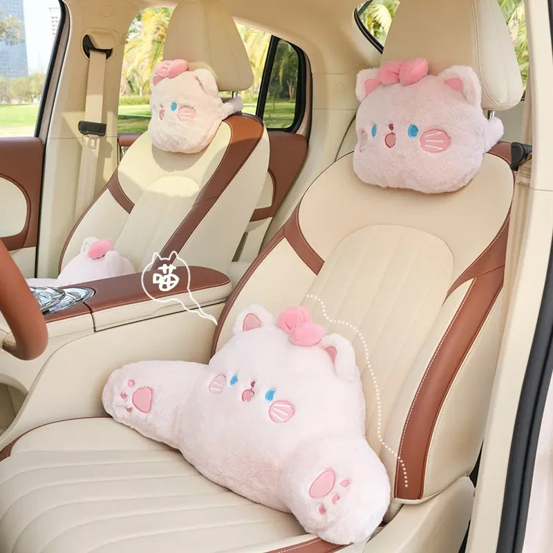 Pink Plush Cat Car Seat Accessories Pink Plush Cat Car Seat Accessories - cute car accessory from My Heart Teddy
